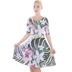 Hawaii T- Shirt Hawaii Bloom Creative T- Shirt Quarter Sleeve A-line Dress