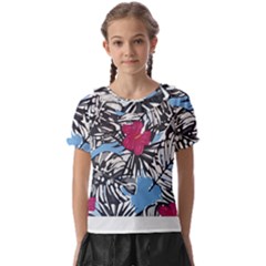 Hawaii T- Shirt Hawaii Blossom Fashion T- Shirt Kids  Frill Chiffon Blouse by maxcute