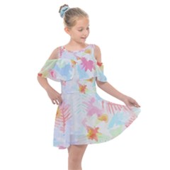 Hawaii T- Shirt Hawaii Blossoms Garden T- Shirt Kids  Shoulder Cutout Chiffon Dress by maxcute