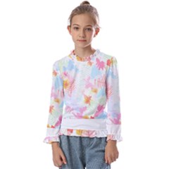 Hawaii T- Shirt Hawaii Blossoms Garden T- Shirt Kids  Frill Detail Tee