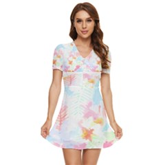 Hawaii T- Shirt Hawaii Blossoms Garden T- Shirt V-neck High Waist Chiffon Mini Dress