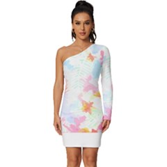 Hawaii T- Shirt Hawaii Blossoms Garden T- Shirt Long Sleeve One Shoulder Mini Dress by maxcute