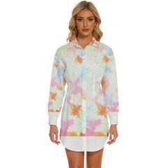 Hawaii T- Shirt Hawaii Blossoms Garden T- Shirt Womens Long Sleeve Shirt Dress