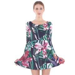 Hawaii T- Shirt Hawaii Branch Trend T- Shirt Long Sleeve Velvet Skater Dress