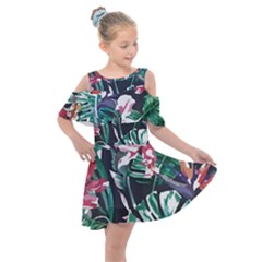 Hawaii T- Shirt Hawaii Branch Trend T- Shirt Kids  Shoulder Cutout Chiffon Dress by maxcute