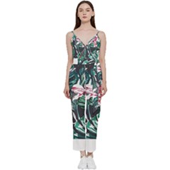 Hawaii T- Shirt Hawaii Branch Trend T- Shirt V-neck Spaghetti Strap Tie Front Jumpsuit