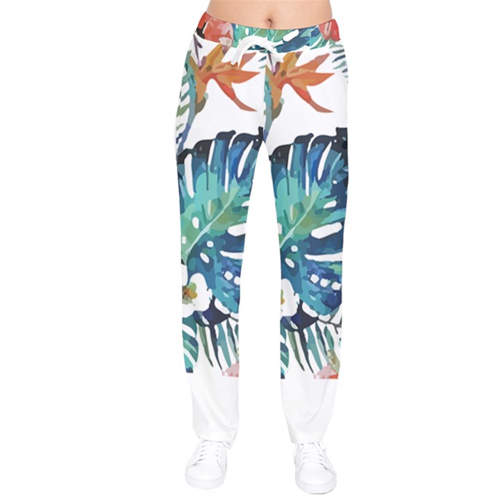 Hawaii T- Shirt Hawaii Christmas Flower Fashion T- Shirt Women Velvet Drawstring Pants