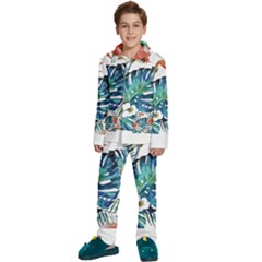 Hawaii T- Shirt Hawaii Christmas Flower Fashion T- Shirt Kids  Long Sleeve Velvet Pajamas Set