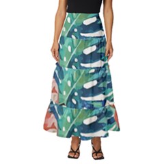 Hawaii T- Shirt Hawaii Christmas Flower Fashion T- Shirt Tiered Ruffle Maxi Skirt by maxcute