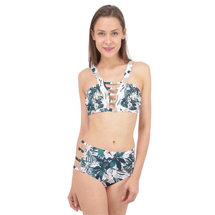 Hawaii T- Shirt Hawaii Christmas Flower Trend T- Shirt Cage Up Bikini Set