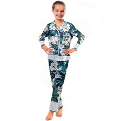 Hawaii T- Shirt Hawaii Christmas Flower Trend T- Shirt Kid s Satin Long Sleeve Pajamas Set by maxcute