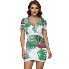 Hawaii T- Shirt Hawaii Creative Pattern T- Shirt Low Cut Cap Sleeve Mini Dress