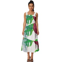 Hawaii T- Shirt Hawaii Creative Pattern T- Shirt Square Neckline Tiered Midi Dress