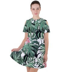 Hawaii T- Shirt Hawaii Creative T- Shirt Short Sleeve Shoulder Cut Out Dress  by maxcute