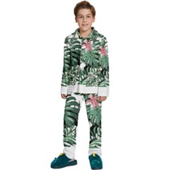 Hawaii T- Shirt Hawaii Creative T- Shirt Kids  Long Sleeve Velvet Pajamas Set