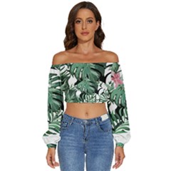 Hawaii T- Shirt Hawaii Creative T- Shirt Long Sleeve Crinkled Weave Crop Top