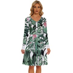 Hawaii T- Shirt Hawaii Creative T- Shirt Long Sleeve Dress With Pocket