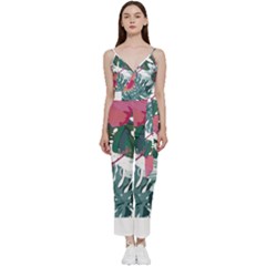 Hawaii T- Shirt Hawaii Deforestation Garden T- Shirt V-neck Spaghetti Strap Tie Front Jumpsuit