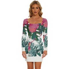 Hawaii T- Shirt Hawaii Deforestation Garden T- Shirt Long Sleeve Square Neck Bodycon Velour Dress by maxcute