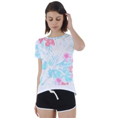 Hawaii T- Shirt Hawaii Diana Flower Pattern T- Shirt Short Sleeve Open Back Tee by maxcute