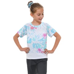 Hawaii T- Shirt Hawaii Diana Flower Pattern T- Shirt Kids  Mesh Piece Tee