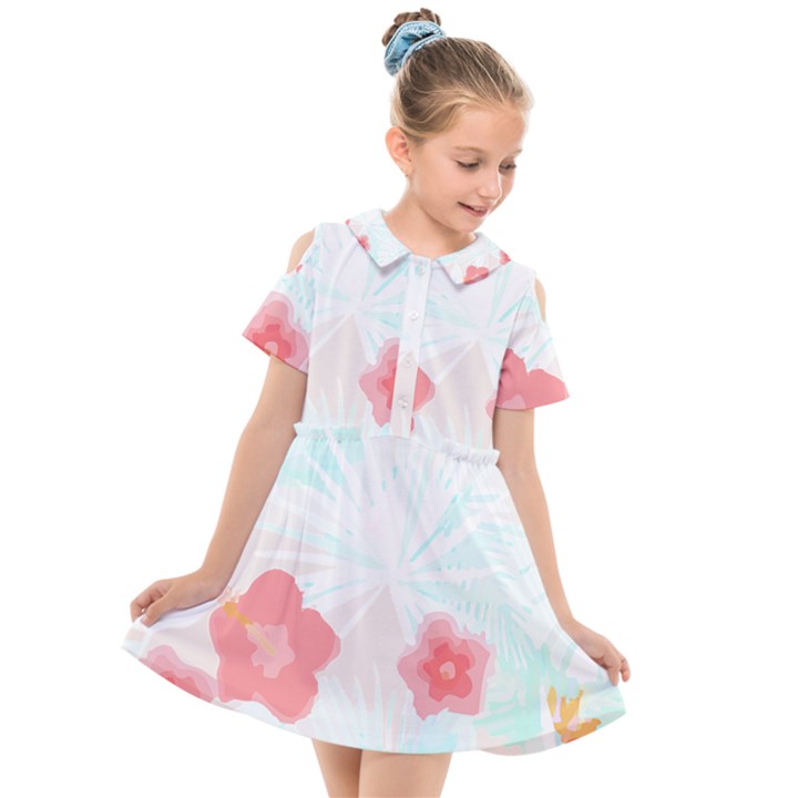 Hawaii T- Shirt Hawaii Efflorescence Pattern T- Shirt Kids  Short Sleeve Shirt Dress