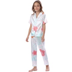 Hawaii T- Shirt Hawaii Efflorescence Pattern T- Shirt Kids  Satin Short Sleeve Pajamas Set by maxcute