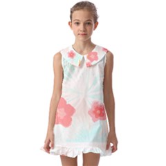 Hawaii T- Shirt Hawaii Efflorescence Pattern T- Shirt Kids  Pilgrim Collar Ruffle Hem Dress