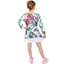 Hawaii T- Shirt Hawaii Flaw Pattern T- Shirt Kids  Long Sleeve Velvet Dress View2