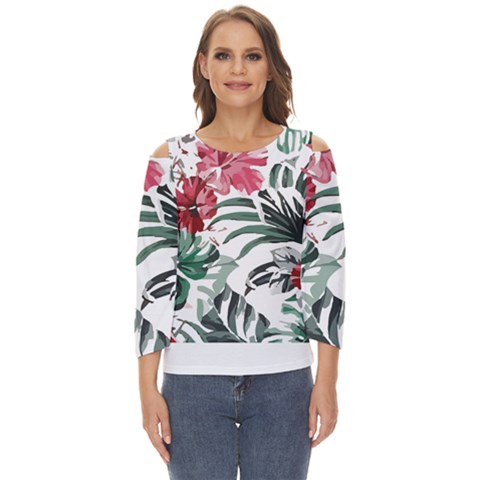 Hawaii T- Shirt Hawaii Flaw Pattern T- Shirt Cut Out Wide Sleeve Top by maxcute