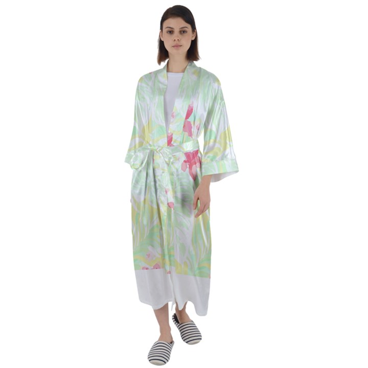 Hawaii T- Shirt Hawaii Flora Garden T- Shirt Maxi Satin Kimono