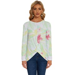 Hawaii T- Shirt Hawaii Flora Garden T- Shirt Long Sleeve Crew Neck Pullover Top