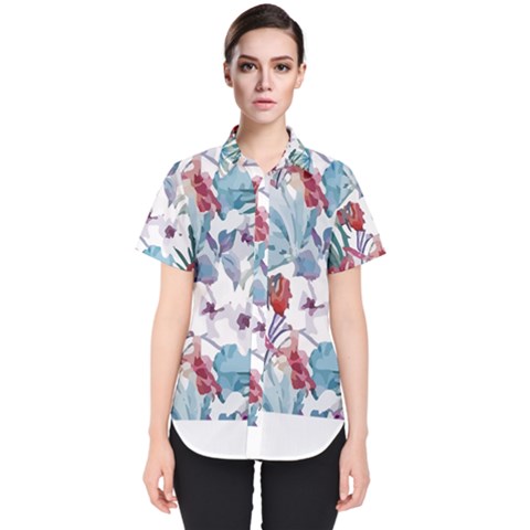 Hawaii T- Shirt Hawaii Flora Pattern T- Shirt Women s Short Sleeve Shirt by maxcute