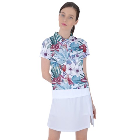 Hawaii T- Shirt Hawaii Flora Pattern T- Shirt Women s Polo Tee by maxcute