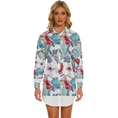 Hawaii T- Shirt Hawaii Flora Pattern T- Shirt Womens Long Sleeve Shirt Dress