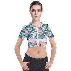 Hawaii T- Shirt Hawaii Flora T- Shirt Short Sleeve Cropped Jacket by maxcute