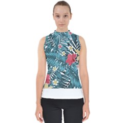 Hawaii T- Shirt Hawaii Floral Fashion T- Shirt Mock Neck Shell Top by maxcute