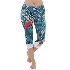 Hawaii T- Shirt Hawaii Floral Fashion T- Shirt Lightweight Velour Capri Yoga Leggings by maxcute