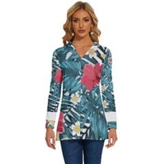 Hawaii T- Shirt Hawaii Floral Fashion T- Shirt Long Sleeve Drawstring Hooded Top by maxcute