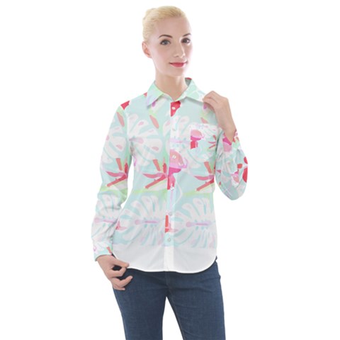 Hawaii T- Shirt Hawaii Floral Pattern T- Shirt Women s Long Sleeve Pocket Shirt by maxcute