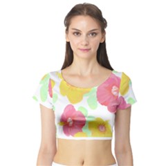 Hawaii T- Shirt Hawaii Floral Summer T- Shirt Short Sleeve Crop Top by maxcute