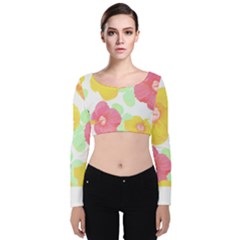 Hawaii T- Shirt Hawaii Floral Summer T- Shirt Velvet Long Sleeve Crop Top by maxcute