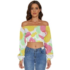 Hawaii T- Shirt Hawaii Floral Summer T- Shirt Long Sleeve Crinkled Weave Crop Top by maxcute