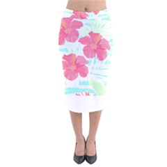 Hawaii T- Shirt Hawaii Floral Trend T- Shirt Velvet Midi Pencil Skirt by maxcute