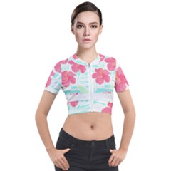 Hawaii T- Shirt Hawaii Floral Trend T- Shirt Short Sleeve Cropped Jacket by maxcute