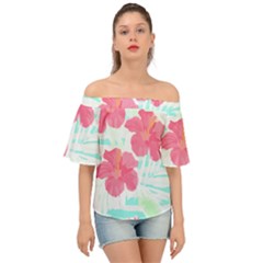 Hawaii T- Shirt Hawaii Floral Trend T- Shirt Off Shoulder Short Sleeve Top by maxcute