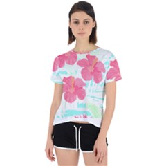 Hawaii T- Shirt Hawaii Floral Trend T- Shirt Open Back Sport Tee by maxcute