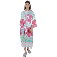 Hawaii T- Shirt Hawaii Floral Trend T- Shirt Maxi Satin Kimono by maxcute