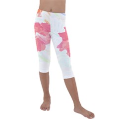 Hawaii T- Shirt Hawaii Florist Modern T- Shirt Kids  Lightweight Velour Capri Leggings  by maxcute