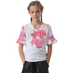 Hawaii T- Shirt Hawaii Florist Modern T- Shirt Kids  V-neck Horn Sleeve Blouse by maxcute